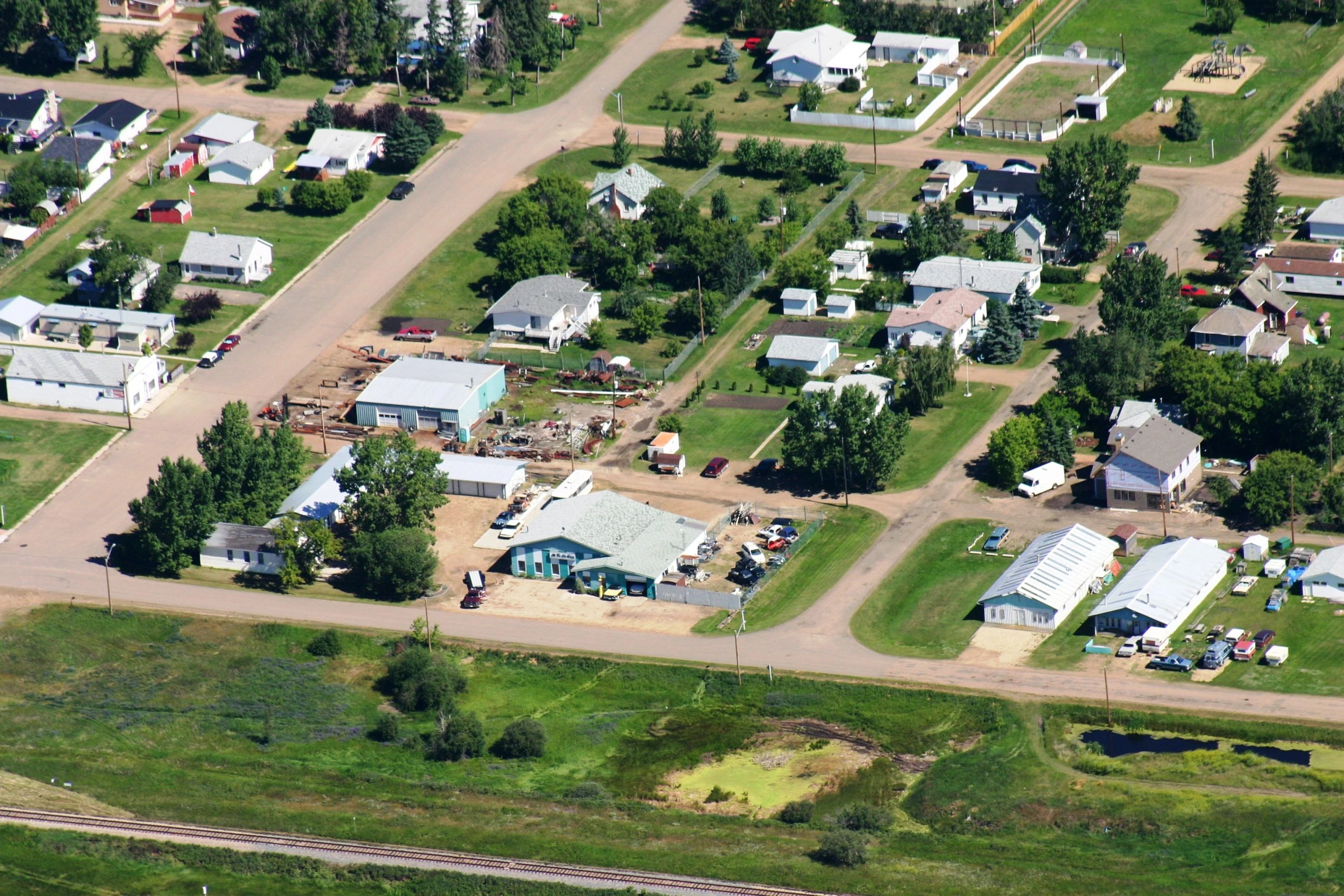 Aerial view of Camrose neighbourhoods